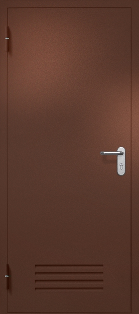 Однопольная противопожарная дверь EI-60 с вентиляцией, окрас по RAL 8016 Однопольная противопожарная дверь EI-60 с вентиляцией, окрас по RAL 8016