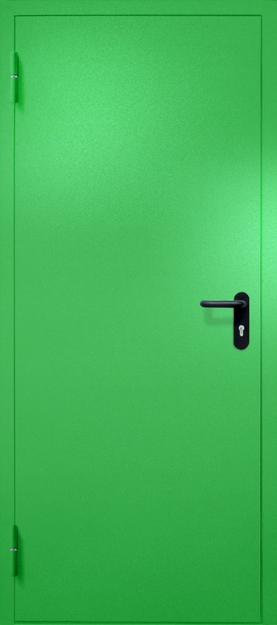 Однопольная противопожарная дверь EI-60, окрас по RAL 6037 Однопольная противопожарная дверь EI-60, окрас по RAL 6037