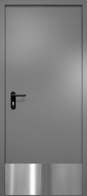 Однопольная противопожарная дверь EI-60 с отбойником, окрас по RAL 7037 Однопольная противопожарная дверь EI-60 с отбойником, окрас по RAL 7037