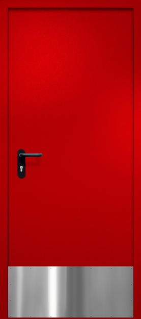Однопольная противопожарная дверь EI-60 с отбойником, окрас по RAL 3003 Однопольная противопожарная дверь EI-60 с отбойником, окрас по RAL 3003
