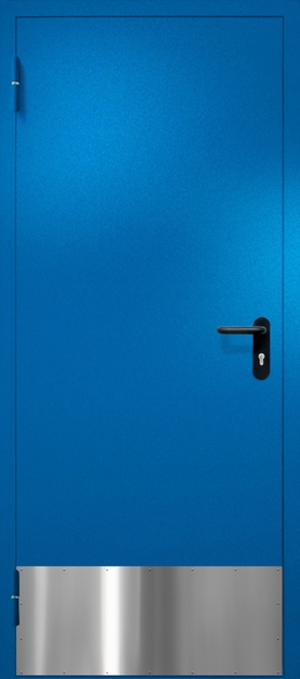 Однопольная противопожарная дверь EI-60 с отбойником, окрас по RAL 5002 Однопольная противопожарная дверь EI-60 с отбойником, окрас по RAL 5002