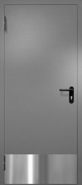 Однопольная противопожарная дверь EI-60 с отбойником, окрас по RAL 7037 Однопольная противопожарная дверь EI-60 с отбойником, окрас по RAL 7037