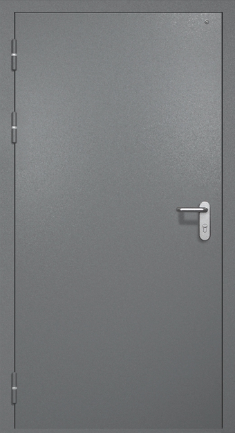 Однопольная противопожарная дверь EI-60 с электромагнитным замком, окрас по RAL 7001 Однопольная противопожарная дверь EI-60 с электромагнитным замком, окрас по RAL 7001