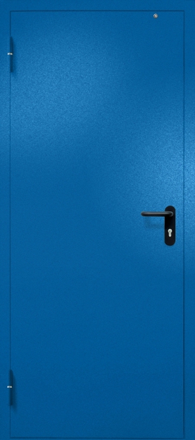 Однопольная противопожарная дверь EI-60 с электромагнитным замком, окрас по RAL 5002 Однопольная противопожарная дверь EI-60 с электромагнитным замком, окрас по RAL 5002