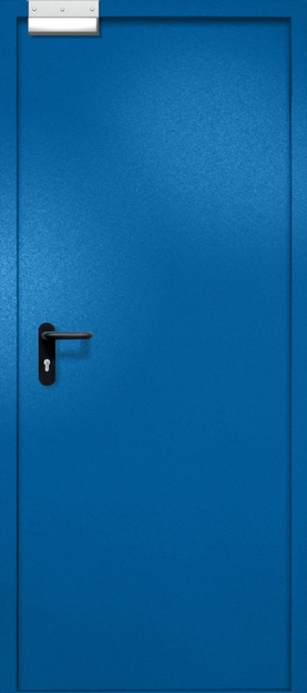 Однопольная противопожарная дверь EI-60 с электромагнитным замком, окрас по RAL 5002 Однопольная противопожарная дверь EI-60 с электромагнитным замком, окрас по RAL 5002