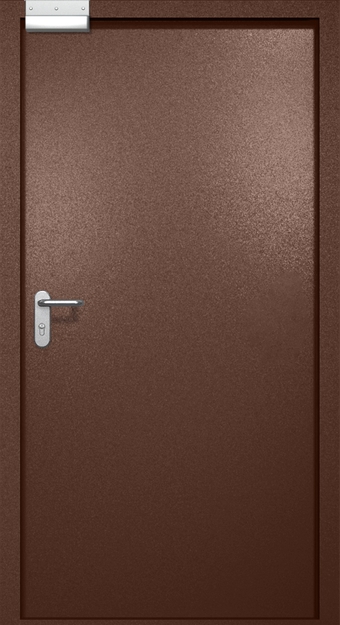 Однопольная противопожарная дверь EI-60 с электромагнитным замком, окрас по RAL 8016 Однопольная противопожарная дверь EI-60 с электромагнитным замком, окрас по RAL 8016