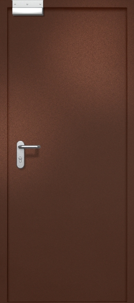 Однопольная противопожарная дверь EI-60 с электромагнитным замком, окрас по RAL 8016 Однопольная противопожарная дверь EI-60 с электромагнитным замком, окрас по RAL 8016