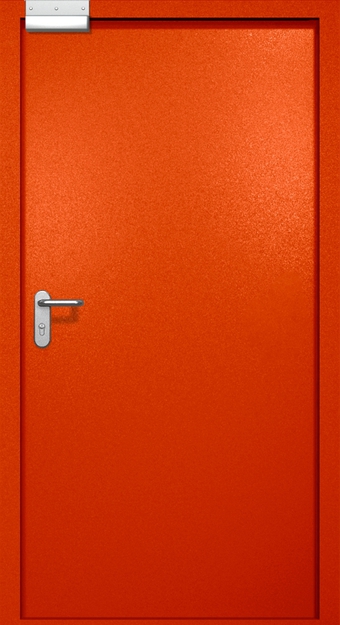 Однопольная противопожарная дверь EI-60 с электромагнитным замком, окрас по RAL 3003 Однопольная противопожарная дверь EI-60 с электромагнитным замком, окрас по RAL 3003