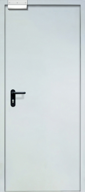 Однопольная противопожарная дверь EI-60 с электромагнитным замком, окрас по RAL Однопольная противопожарная дверь EI-60 с электромагнитным замком, окрас по RAL