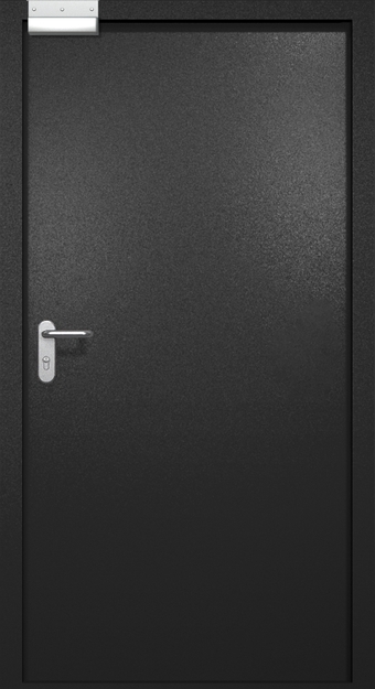 Однопольная противопожарная дверь EI-60 с электромагнитным замком, окрас по RAL 9004 Однопольная противопожарная дверь EI-60 с электромагнитным замком, окрас по RAL 9004