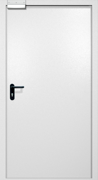 Однопольная противопожарная дверь EI-60 с электромагнитным замком, окрас по RAL 9003 Однопольная противопожарная дверь EI-60 с электромагнитным замком, окрас по RAL 9003