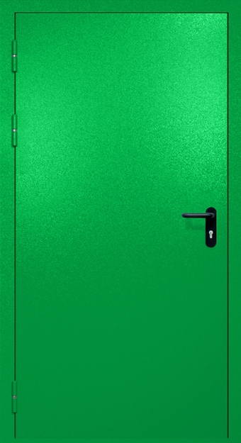 Однопольная противопожарная дверь EI-60, окрас по RAL 6037 Однопольная противопожарная дверь EI-60, окрас по RAL 6037