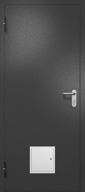 Однопольная противопожарная дверь EI-60 со стыковочным узлом снизу, окрас по RAL 9004 Однопольная противопожарная дверь EI-60 со стыковочным узлом снизу, окрас по RAL 9004