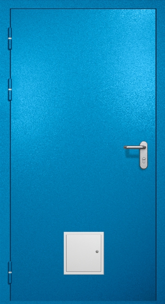 Однопольная противопожарная дверь EI-60 со стыковочным узлом снизу, окрас по RAL 5002 Однопольная противопожарная дверь EI-60 со стыковочным узлом снизу, окрас по RAL 5002