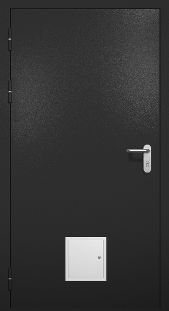 Однопольная противопожарная дверь EI-60 со стыковочным узлом снизу, окрас по RAL 9004 Однопольная противопожарная дверь EI-60 со стыковочным узлом снизу, окрас по RAL 9004