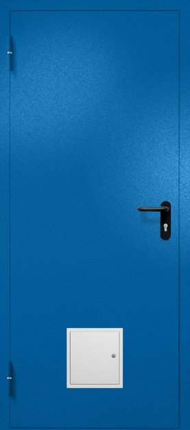 Однопольная противопожарная дверь EI-60 со стыковочным узлом снизу, окрас по RAL 5002 Однопольная противопожарная дверь EI-60 со стыковочным узлом снизу, окрас по RAL 5002