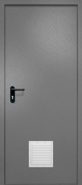Однопольная противопожарная дверь EI-60 со стыковочным узлом снизу, окрас по RAL 7001 Однопольная противопожарная дверь EI-60 со стыковочным узлом снизу, окрас по RAL 7001