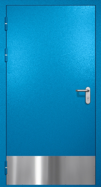Однопольная противопожарная дверь EI-60 с отбойником, окрас по RAL 5002 Однопольная противопожарная дверь EI-60 с отбойником, окрас по RAL 5002