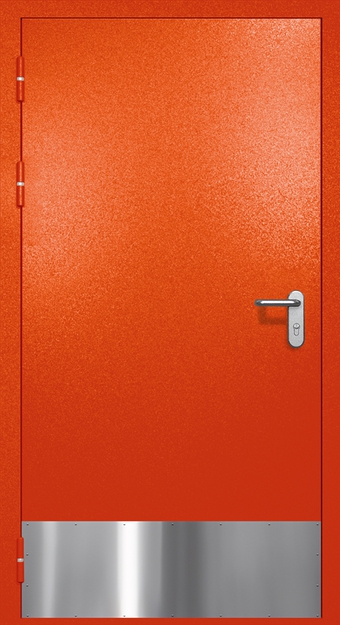 Однопольная противопожарная дверь EI-60 с отбойником, окрас по RAL 3003 Однопольная противопожарная дверь EI-60 с отбойником, окрас по RAL 3003