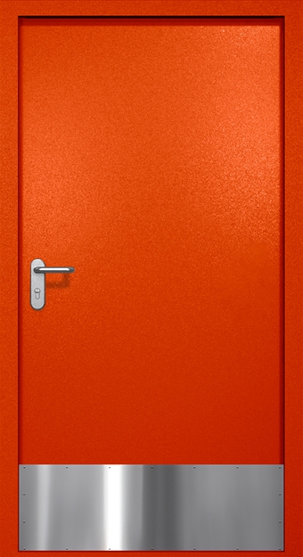 Однопольная противопожарная дверь EI-60 с отбойником, окрас по RAL 3003 Однопольная противопожарная дверь EI-60 с отбойником, окрас по RAL 3003