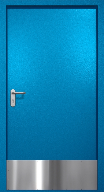 Однопольная противопожарная дверь EI-60 с отбойником, окрас по RAL 5002 Однопольная противопожарная дверь EI-60 с отбойником, окрас по RAL 5002