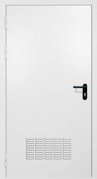 Однопольная противопожарная дверь EI-60 с вентиляцией, окрас по RAL 9003 Однопольная противопожарная дверь EI-60 с вентиляцией, окрас по RAL 9003