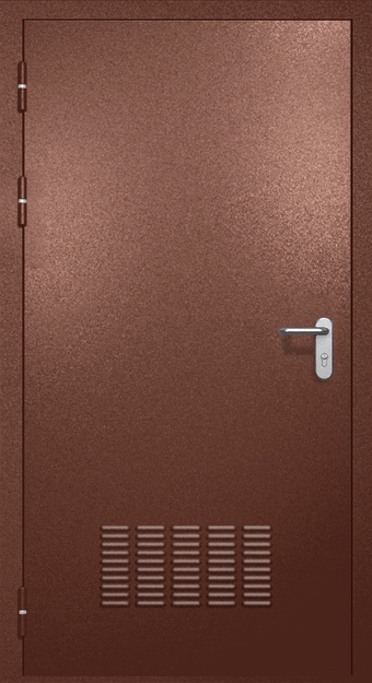 Однопольная противопожарная дверь EI-60 с вентиляцией, окрас по RAL 8016 Однопольная противопожарная дверь EI-60 с вентиляцией, окрас по RAL 8016