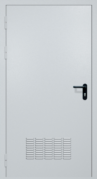 Однопольная противопожарная дверь EI-60 с вентиляцией, окрас по RAL Однопольная противопожарная дверь EI-60 с вентиляцией, окрас по RAL