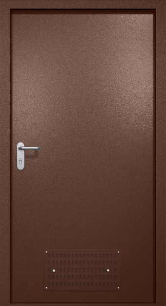 Однопольная противопожарная дверь EI-60 с вентиляцией, окрас по RAL 8016 Однопольная противопожарная дверь EI-60 с вентиляцией, окрас по RAL 8016