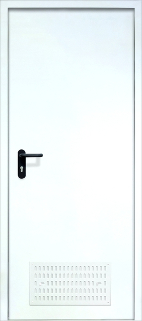 Однопольная противопожарная дверь EI-60 с вентиляцией, окрас по RAL 9003 Однопольная противопожарная дверь EI-60 с вентиляцией, окрас по RAL 9003