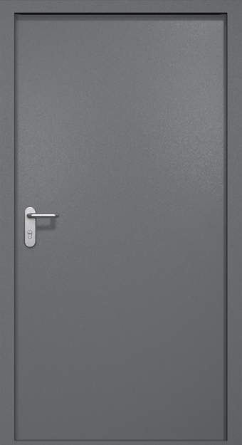 Однопольная противопожарная дверь EI-60, окрас по RAL 7001 Однопольная противопожарная дверь EI-60, окрас по RAL 7001