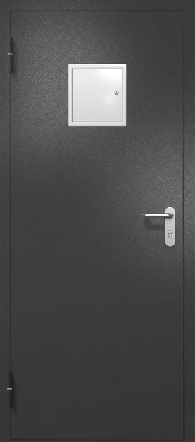 Однопольная противопожарная дверь EI-60 со стыковочным узлом сверху, окрас по RAL 9004 Однопольная противопожарная дверь EI-60 со стыковочным узлом сверху, окрас по RAL 9004