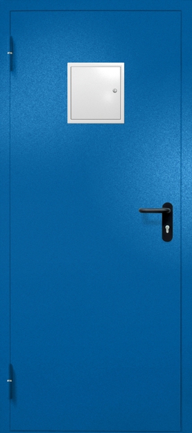 Однопольная противопожарная дверь EI-60 со стыковочным узлом сверху, окрас по RAL 5002 Однопольная противопожарная дверь EI-60 со стыковочным узлом сверху, окрас по RAL 5002