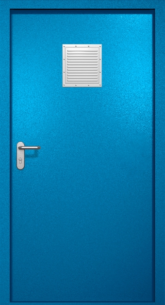Однопольная противопожарная дверь EI-60 со стыковочным узлом сверху, окрас по RAL 5002 Однопольная противопожарная дверь EI-60 со стыковочным узлом сверху, окрас по RAL 5002