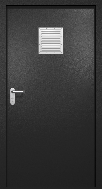 Однопольная противопожарная дверь EI-60 со стыковочным узлом сверху, окрас по RAL 9004 Однопольная противопожарная дверь EI-60 со стыковочным узлом сверху, окрас по RAL 9004