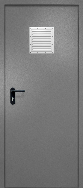 Однопольная противопожарная дверь EI-60 со стыковочным узлом сверху, окрас по RAL 7001 Однопольная противопожарная дверь EI-60 со стыковочным узлом сверху, окрас по RAL 7001